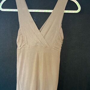 Elegant Tan Sleeveless Dress